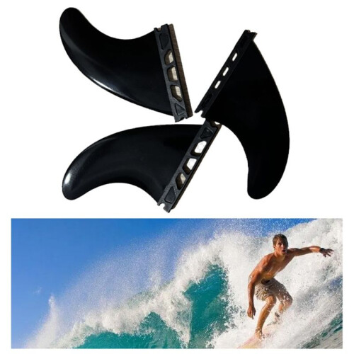 Conjunto de 3 Quilhas de Surfe para Prancha de Surfe 4,37 Polegadas, Quilha de Plástico para Prancha de Surfe, Esportes Aquáticos, Prancha de Surfe