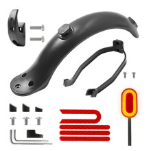 For M365 /M365 Pro Electric Scooters Comprehensive Rear Mudguard Kit Includes Bracket Hook and Taillight C