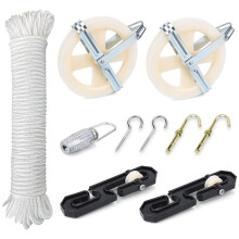 Kit Stendibiancheria, Kit Puleggia Stendibiancheria In Nylon, Corda Stendibiancheria In Poliestere da 150 Piedi per Esterni, Resistente