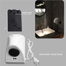 Elektrische Händetrockner für Gewerbliche Badezimmer, 600 W, Geräuscharm, Berührungslos, Automatischer Sensor, Wandmontage, EU-Stecker