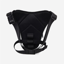 Sacoche de Jambe Étanche pour Moto avec Prise Casque, Bandoulière Réglable et Double Compartiment Zippé