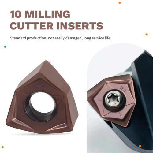 10PCS WNMU080608EN- Carbide Inserts Double Sided Hexagonal Fast Feed WNMU 080608 Milling Cutter Inserts Roughing Tools 2