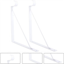 4 Packs of Heavy Duty Closet Shelf and Rod Bracket, Closet Shelf Bracket with Rod Support Great for Storage