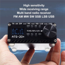 ATS 20+ Radiomottagare Högkänslig Bärbar Digitalmottagare för Litet Världsband Fullbandsradio