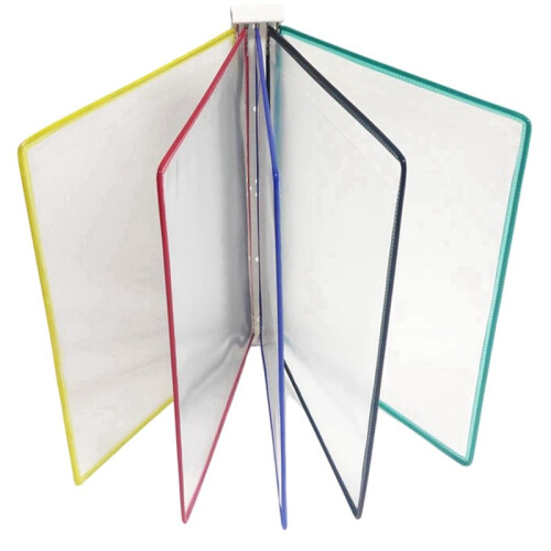 Wall Display Board System,5 Pocket Display Panels,Multicoloured Document Holder for Exhibition Halls,Offices
