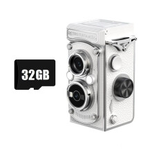 Vintage Digital Camera Dual Lens 5MP 1080P FHD Video Vlogging Portable Retro Camera with Flash 32G A