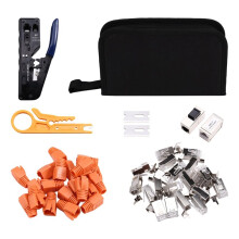 RJ45 Crimper CAT7 Crimping Tool for Pass Through RJ11 RJ 45 Connector CAT6 CAT7 Modular Plugs with Wire Stripper Cutter