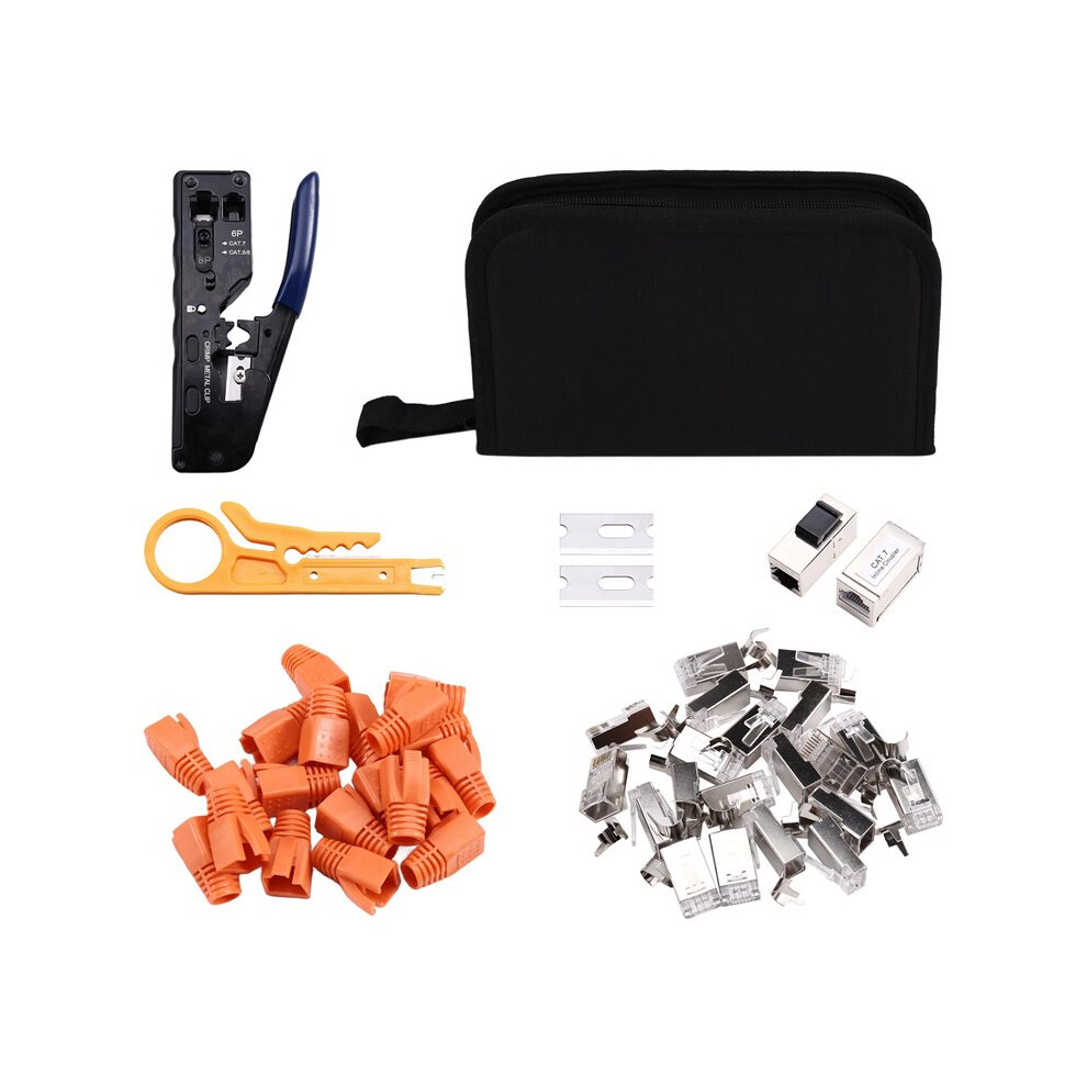 Rj45 Crimper Cat7 Crimping Tool For Pass Through Rj11 Rj 45 Connector Cat6 Cat7 Modular Plugs With Wire Stripper Cutter 4712156074205