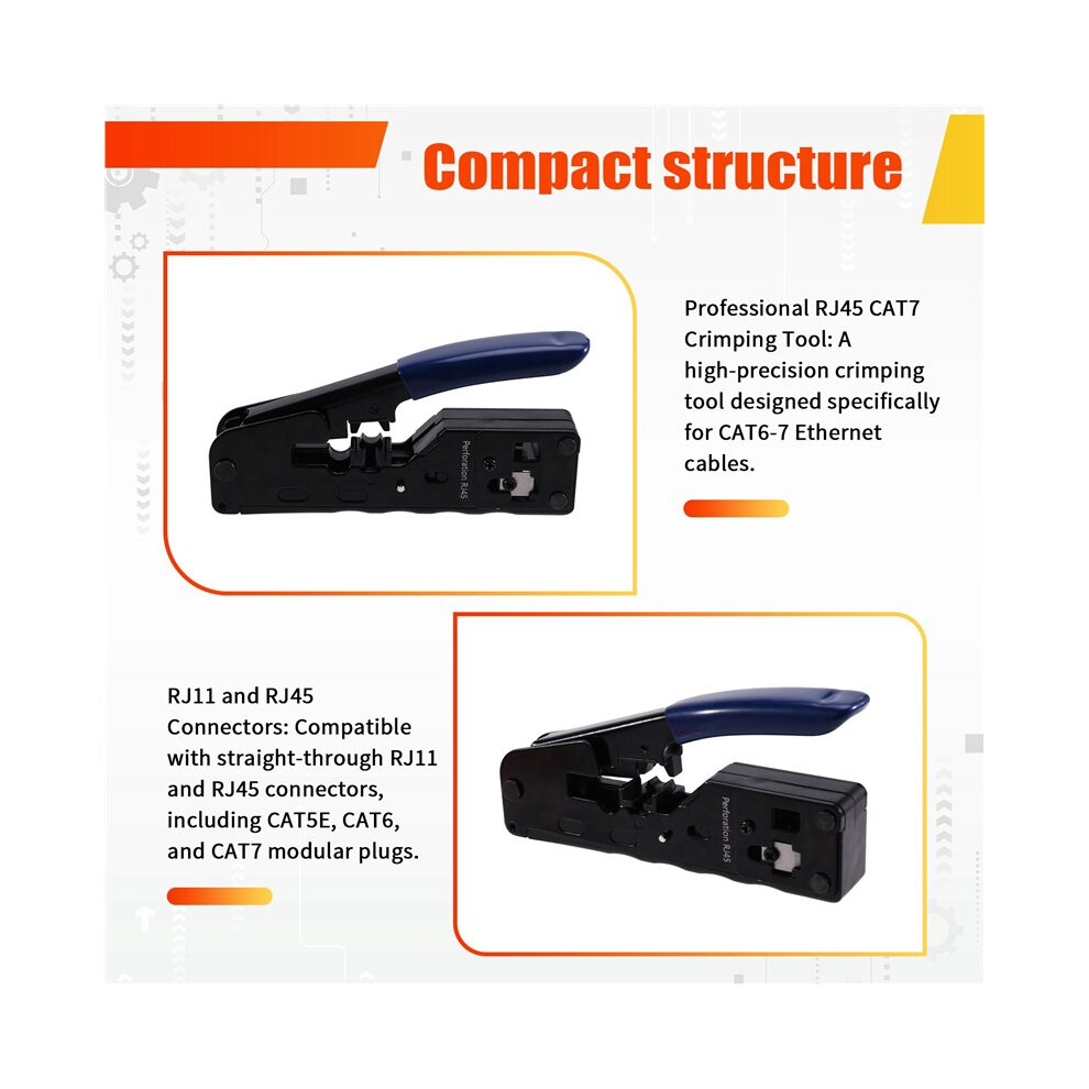 Cutter Rj45 Rj 11 RJ45 Crimper CAT7 Crimping Tool for Pass Through RJ11 RJ 45 Connector ...