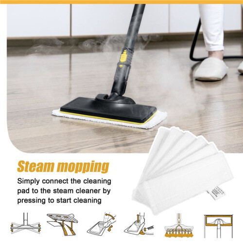 6 Pcs Microfiber Mop Cloth Pad for  EasyFix SC 2, SC 3, SC 4, SC 5 Steam Cleaner Durable Replacement Accessories 1
