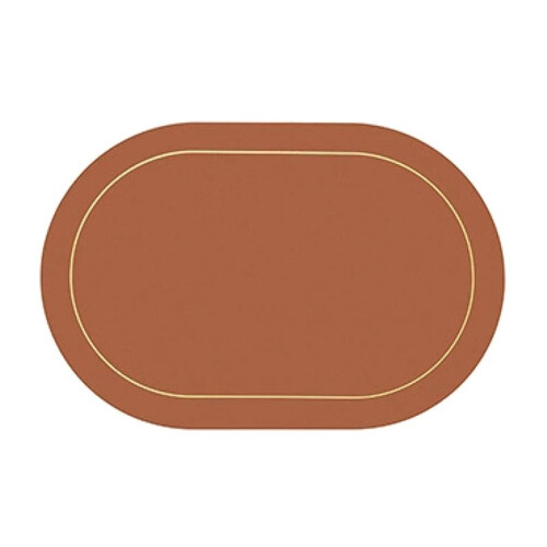 Set de Table en Cuir (1 Pièce), Lavable, Résistant à la Chaleur, Antidérapant, Isolant et Imperméable, Marron
