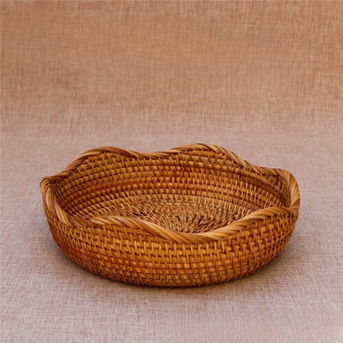 Handmade Woven Basket Rattan & Willow Material Decorative Storage for Home 1
