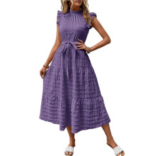 Women Summer Casual Midi Maxi Dresses Short Sleeve XL