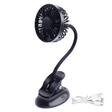 Clip-Kinderwagenventilator,3 Snelheden,Flexibele Buigbare USB-Oplaadbare Batterijaangedreven Stille Bureauventilator voor