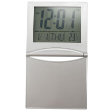 Despertador de Viagem, RelóGio Digital de Mesa com Visor LCD DobráVel com Soneca, Luz de Fundo, Temperatura, Data, Temporizador, 12/24 Horas