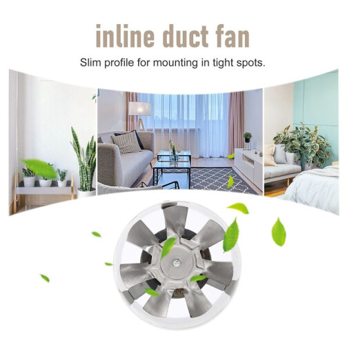 Ventilador de ExaustãO de Duto em Linha de 220 V Ventilador de VentilaçãO de Resfriamento de Ar Branco - 4 Polegadas