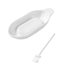 Simple Ceramic Ginger Grater Tool Hand Grinder Garlic Masher Portable Carrot Ginger Grinding Kitchen Tool with Brush