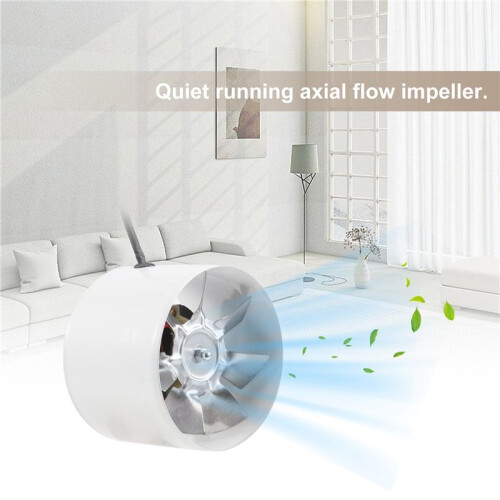 Ventilador de ExaustãO de Duto em Linha de 220 V Ventilador de VentilaçãO de Resfriamento de Ar Branco - 4 Polegadas 1