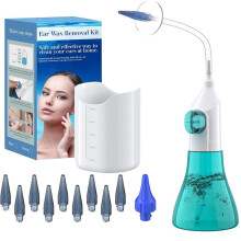 Manual Ear Irrigation Flushing System, Ear Wax Removal Kit, Safe and Effective to Clean Ear Built  Wax