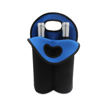 2 Bottle Wine Carrier Tote Bag for 750ML Wine Bottles, Neoprene Wine Bottle Travel Protector Bags, Reusable Wine Bag