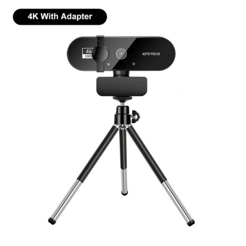 Webcam 4K Full HD com Microfone, Foco Automático, 8MP, para Sites, PC e Laptop, Câmera Externa para Chamadas de Vídeo em 4K 2