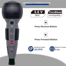 Parafusadeira Elétrica, Furadeira, 3 Níveis de Torque, Conector Tipo C, Luz LED, Formato Caneta, Fácil para Manutenção Doméstica, Ideal para