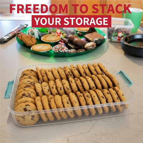4 Layers Storage Container, Extra-High Layer, Cookie Carrier, Dumpling Box, Stackable Food Container 2