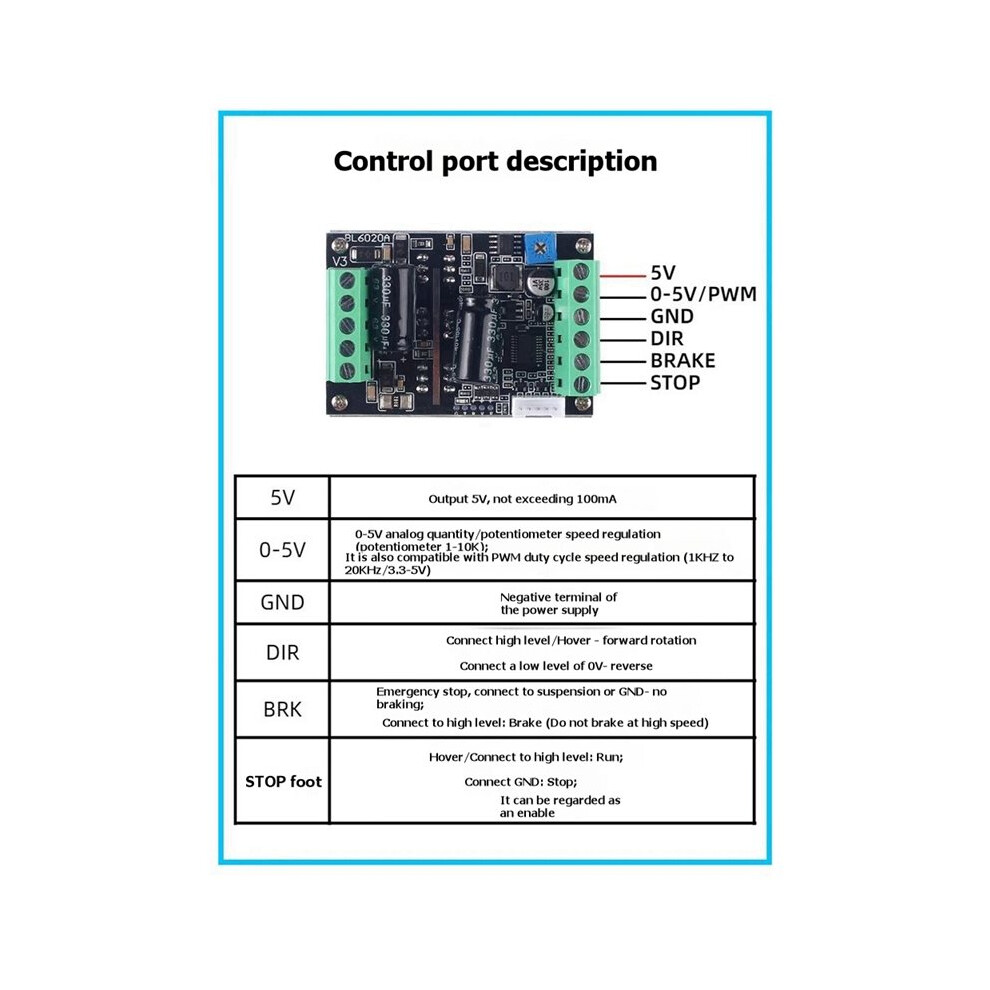 500W 6- 60V 20A Hall Motor Control Driver Board Bldc Three-Phase Brushless Motor Controller With Speed Controller 4711684868478
