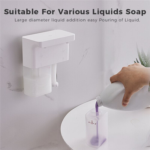600ml Automatic Foam Soap Dispenser Double- Touchless Rechargeable 3-Level Adjustable Induction Sensor for Kitchen 2