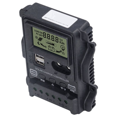 Dual USB Solar Controller ABS LCD Display PWM Charging Controllers Light Control 12V24V Solar Controller 1
