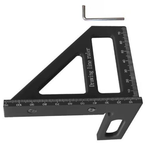 Carpenter Square Woodworking Square Protractor Miter Triangle Ruler 3D Multi Angle 45/90 Degree Layout Measuring Ruler 2
