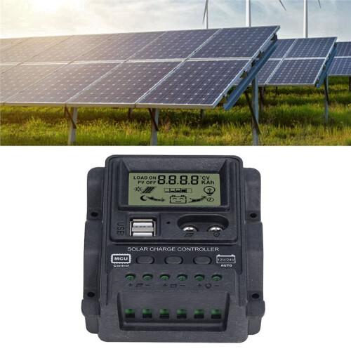 Dual USB Solar Controller ABS LCD Display PWM Charging Controllers Light Control 12V24V Solar Controller 2