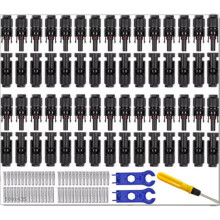 Photovoltaic Connector Kit, Solar Plug, Battery Panel Connector, Solar Panel Connector - 30 Pairs Connectors, 2 Spanner