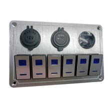 Metal Waterproof LED Rocker Circuit Panel Boat Rocker Control Panel Fit for Car Auto Boat Marine B