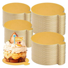 200 Vassoi per Torta Dorati da 3,5 Pollici e 3,15 Pollici, Base per Torta Rotonda, Vassoi per Flan, Piatti di Carta Usa e Getta