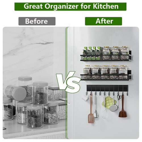 Magnetic Spice Storage Rack for Refrigerator - DIY Kitchen Spice Organizer 2