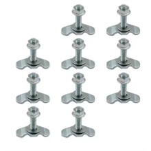 10pcs 40mm L Track Fitting Bolt Down Anchors Points for Truck Bed Modification Automotive Tie Down Hardware