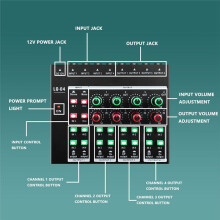 GAX-LQ04  Audio Crossover Kleiner Mixer Mehrkanal-Kopfhörerverstärker EU-Stecker