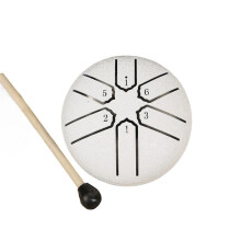 Batteria A Mano con Linguetta In Acciaio A 6 Toni da 3 Pollici con Bacchette Strumenti Musicali A Percussione Accessori per Batteria F