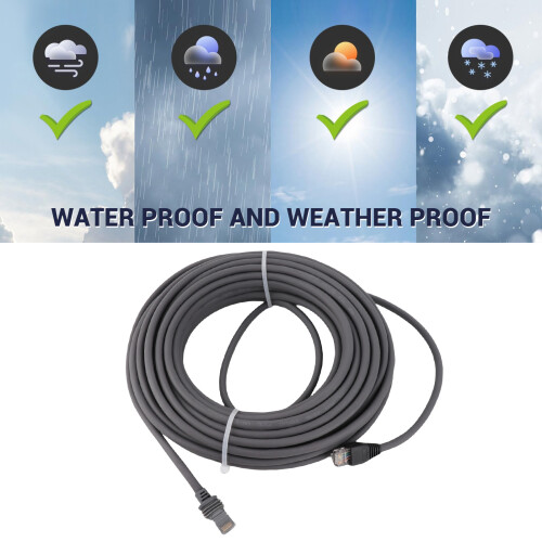 Mini câble Ethernet 49ft/15m, étanche, gris 2
