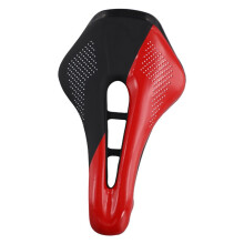 Ultralight Road Bike Saddle Short Nose Bicycle  PU Leather Hollow Prostatic Saddle Bicycle Parts Black Red