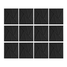 12-Pack Zelfklevende Akoestische Panelen 11,8 Inch X 11,8 Inch Geluidsdichte Schuimpanelen (Zwart)