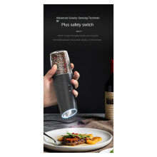 Rechargeable Electric Salt & Pepper Grinder with Adjustable Coarseness Refillable Mill Battery Powered Kitchen Gadget