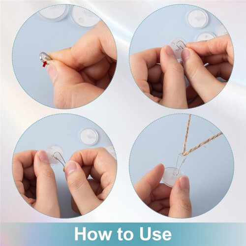 60 Pcs Self Adhesive Ceiling Hooks, Clear Sticky Hooks for Hanging, Removable Sticker Hooks, No Drill Ceiling Hook