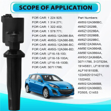 4Pcs Ignition Coil for C30 S40 S80 V50 Focus 2 1.8L 2.0L 2006-2015 Mondeo Transit 2.3L 4M5G12A366BC