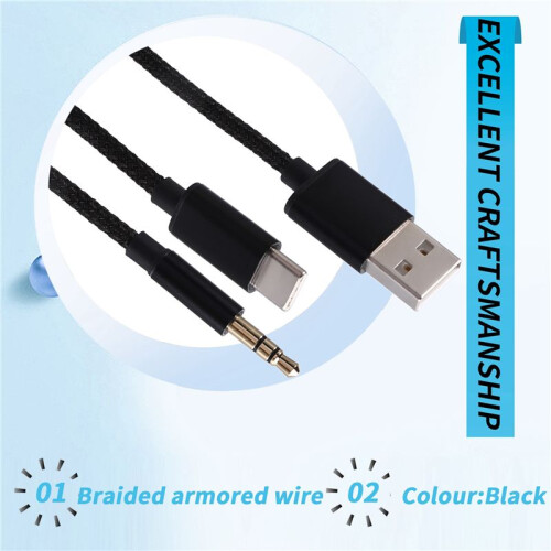 2-in-1 Audio Charging Cable Type-C Car Usb+3.5mm Aux Audio Cable High-Quality Connection Cable for Mobile Devices 2