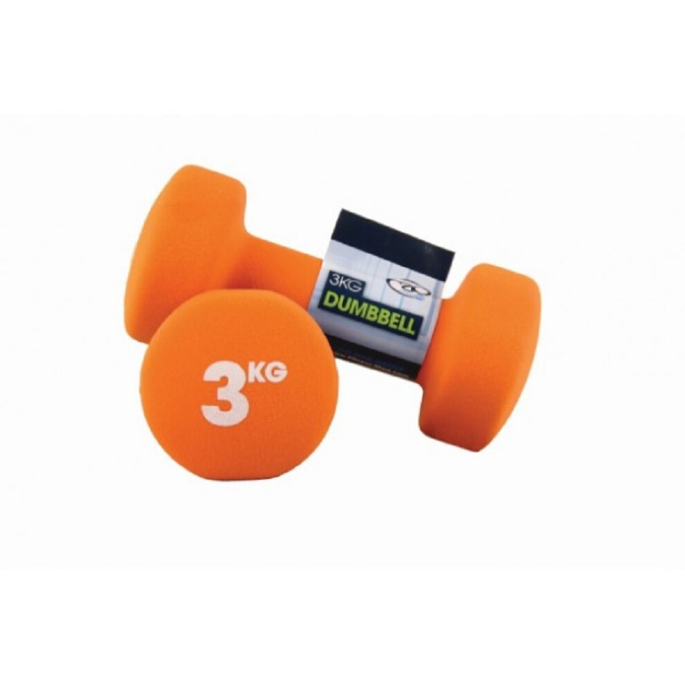 Fitness Mad (3Kg, ) Neoprene Dumbell Set (Pack Of 2) Orange