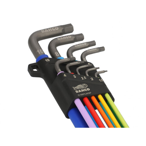 Bahco Bahco C1997lm/9p Metric Long Ball End Coloured Hex L-key Set, 9 Piece 2