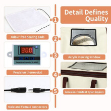 Bread Dough Proofing Box, Temperature Control Bread Proofer Foldable Visible Dough Proofer Sourdough Warmer US Plug