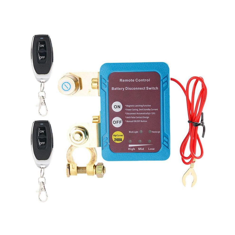 12V 240A Remote Battery Disconnect Automatic Power Shut Off Remote Control Auto 6034032225906